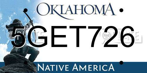 5GET726 Oklahoma License Plate