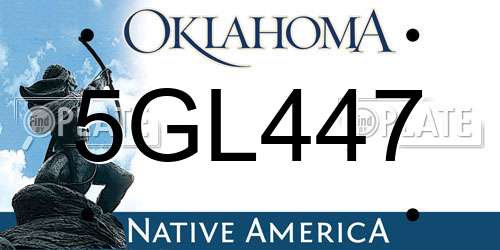 5GL447 Oklahoma License Plate