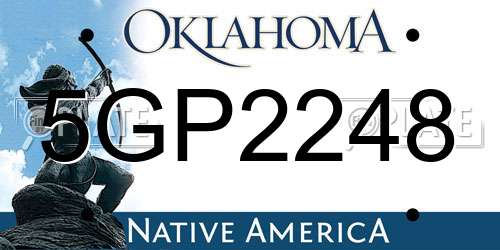5GP2248 Oklahoma License Plate