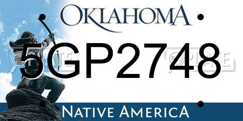 5GP2748 Oklahoma License Plate