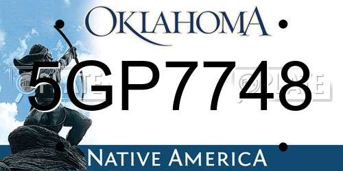 5GP7748 Oklahoma License Plate