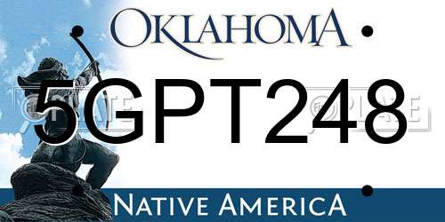 5GPT248 Oklahoma License Plate