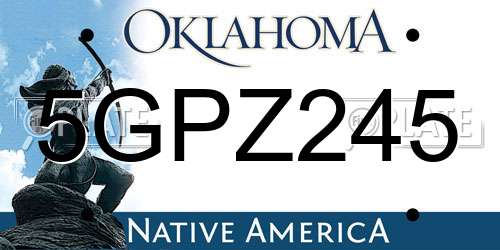 5GPZ245 Oklahoma License Plate