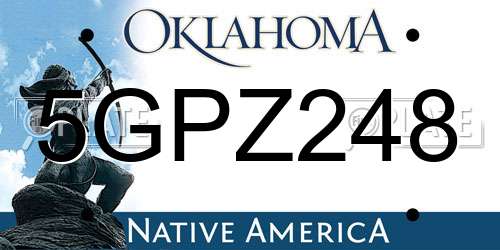 5GPZ248 Oklahoma License Plate