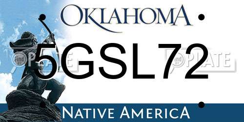 5GSL72 Oklahoma License Plate
