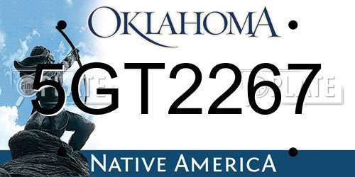 5GT2267 Oklahoma License Plate