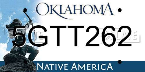 5GTT262 Oklahoma License Plate