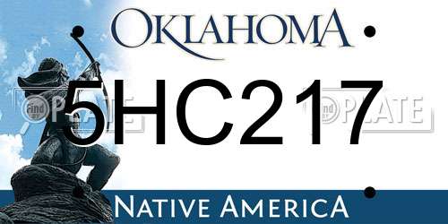 5HC217 Oklahoma License Plate