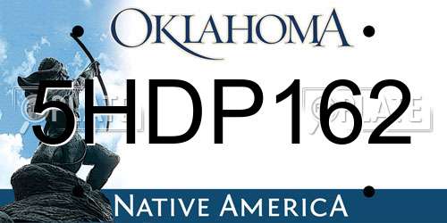 5HDP162 Oklahoma License Plate