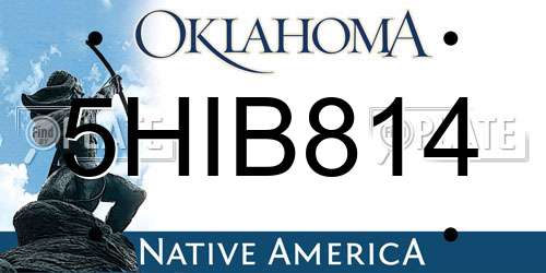 5HIB814 Oklahoma License Plate