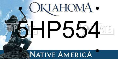 5HP554 Oklahoma License Plate
