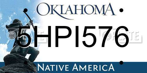 5HPI576 Oklahoma License Plate