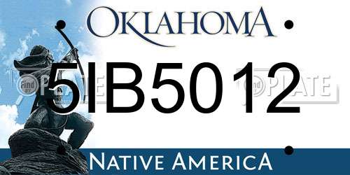 5IB5012 Oklahoma License Plate