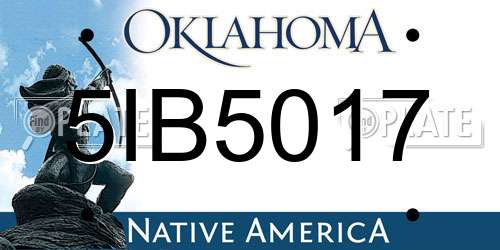 5IB5017 Oklahoma License Plate