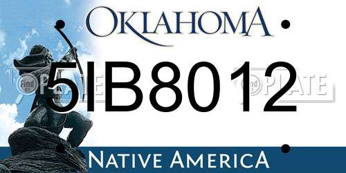 5IB8012 Oklahoma License Plate