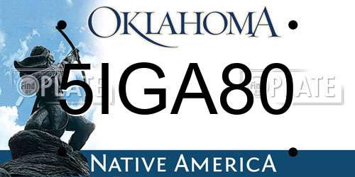 5IGA80 Oklahoma License Plate
