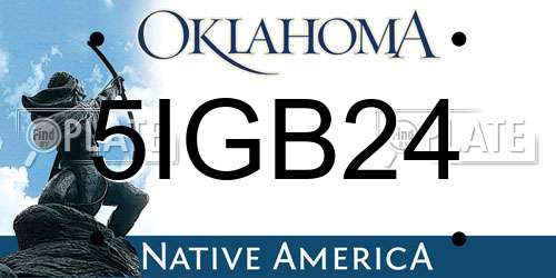 5IGB24 Oklahoma License Plate