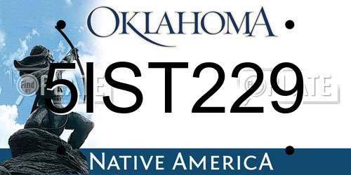 5IST229 Oklahoma License Plate
