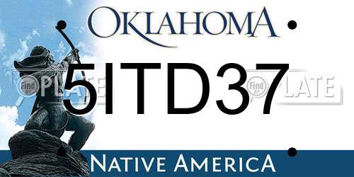5ITD37 Oklahoma License Plate