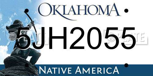 5JH2055 Oklahoma License Plate
