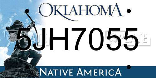 5JH7055 Oklahoma License Plate