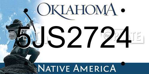 5JS2724 Oklahoma License Plate