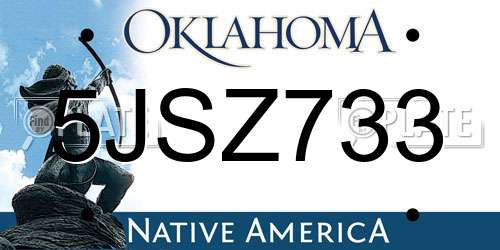 5JSZ733 Oklahoma License Plate