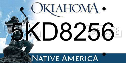 5KD8256 Oklahoma License Plate