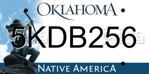 5KDB256 Oklahoma License Plate