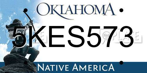 5KES573 Oklahoma License Plate