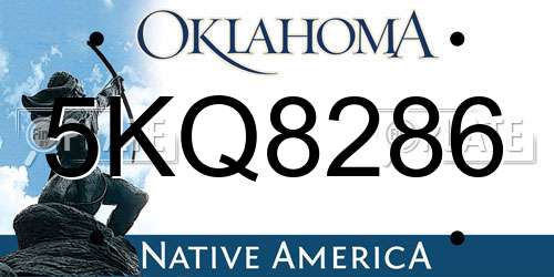 5KQ8286 Oklahoma License Plate
