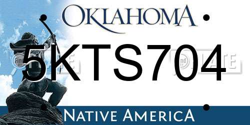 5KTS704 Oklahoma License Plate