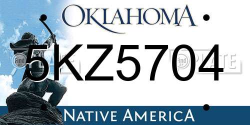 5KZ5704 Oklahoma License Plate
