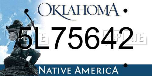 5L75642 Oklahoma License Plate