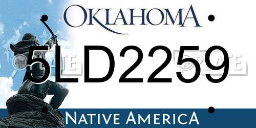 5LD2259 Oklahoma License Plate