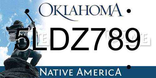 5LDZ789 Oklahoma License Plate