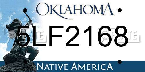 5LF2168 Oklahoma License Plate