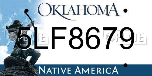 5LF8679 Oklahoma License Plate