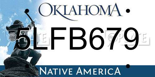 5LFB679 Oklahoma License Plate
