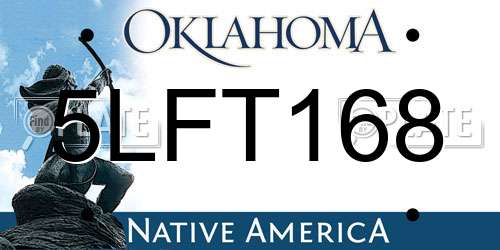 5LFT168 Oklahoma License Plate