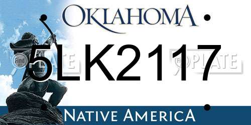5LK2117 Oklahoma License Plate