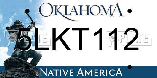 5LKT112 Oklahoma License Plate