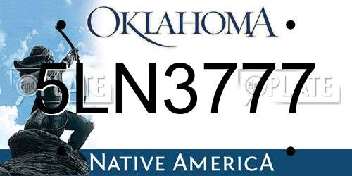 5LN3777 Oklahoma License Plate