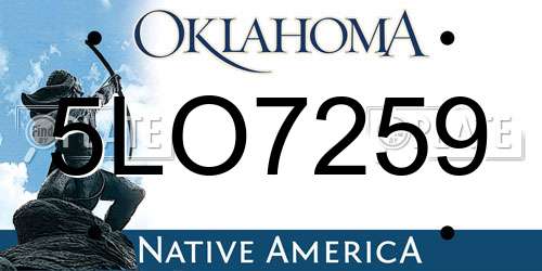 5LO7259 Oklahoma License Plate