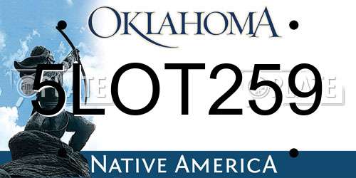 5LOT259 Oklahoma License Plate