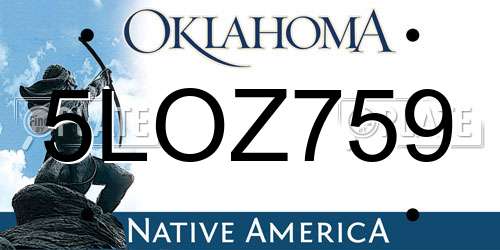5LOZ759 Oklahoma License Plate
