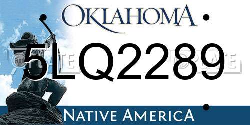 5LQ2289 Oklahoma License Plate