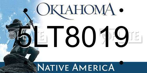 5LT8019 Oklahoma License Plate