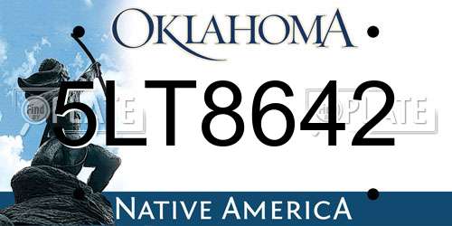 5LT8642 Oklahoma License Plate