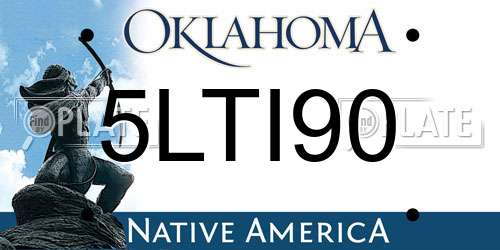5LTI90 Oklahoma License Plate